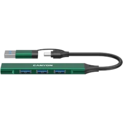 CANYON hub DS-02 4in1 USB-A/C Green