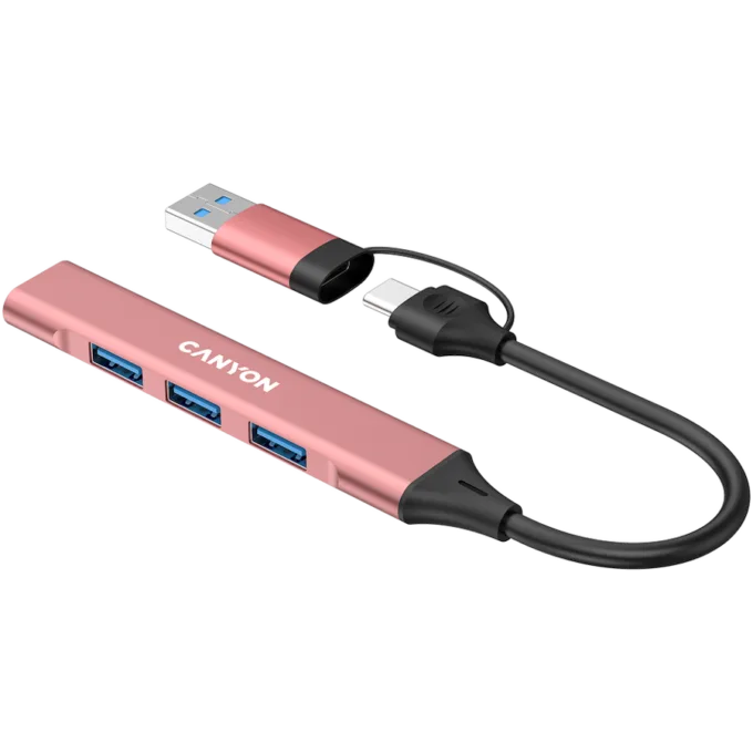 CANYON hub DS-02 4in1 USB-A/C Pink — image 5