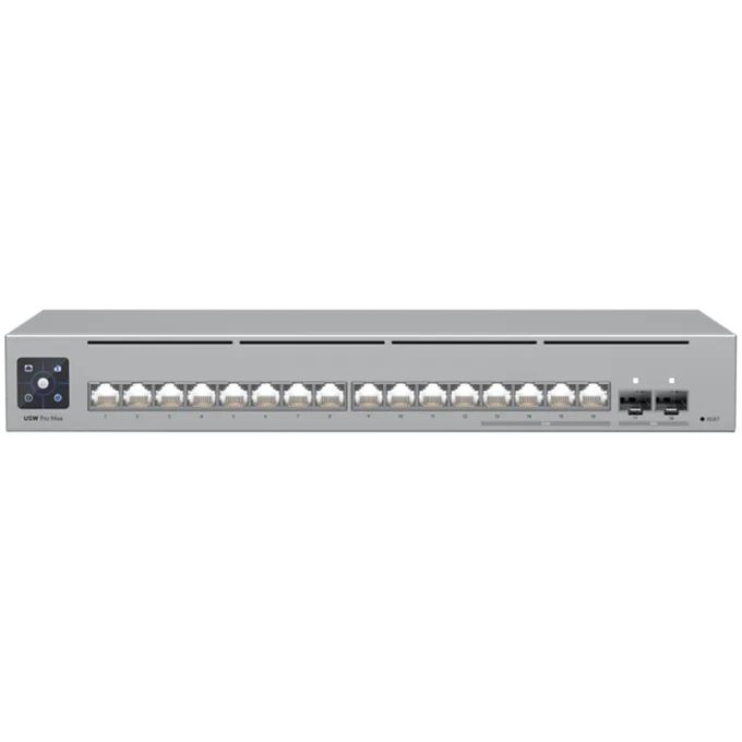 Ubiquiti 16-port, Layer 3 Etherlighting switch 2.5 GbE and versatile mounting options, 4x 2.5 GbE RJ45 ports, 12x GbE RJ45 ports, 2x 10G SFP+ ports — image 1