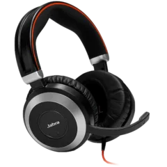 JABRA EVOLVE 80 UC Duo headset only with 3.5mm Jack (without USB Controller), headband, discret boomarm, active Noise Cancellation, Listen-In