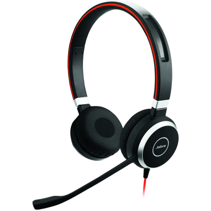 JABRA Duo headset ONLY for JABRA EVOLVE 40 UC with 3.5mm Jack  (without USB Controller), headband, discret boomarm — image 1