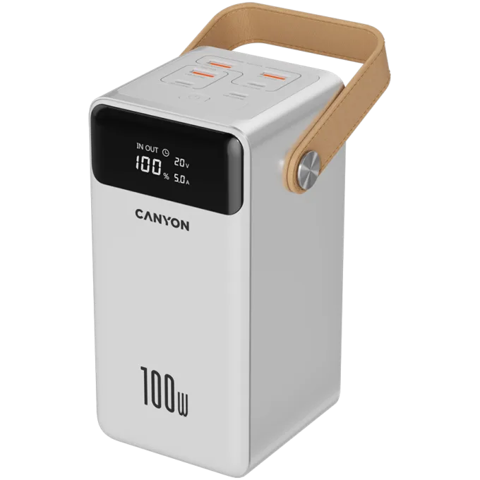 CANYON power bank OnPower 610 metal 60000 mAh PD100W White — image 1