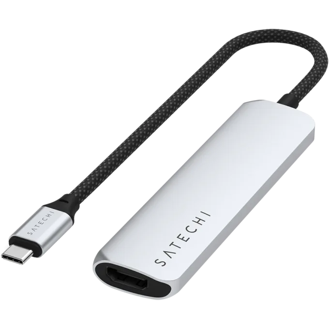 SATECHI 4-in-1 USB-C Slim Multiport Adapter 4K (Silver) — image 2