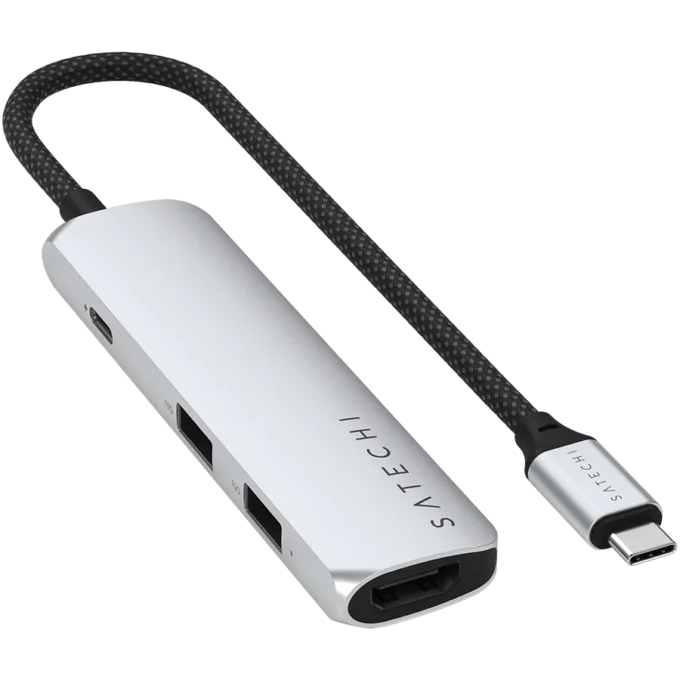 SATECHI 4-in-1 USB-C Slim Multiport Adapter 4K (Silver) — image 3