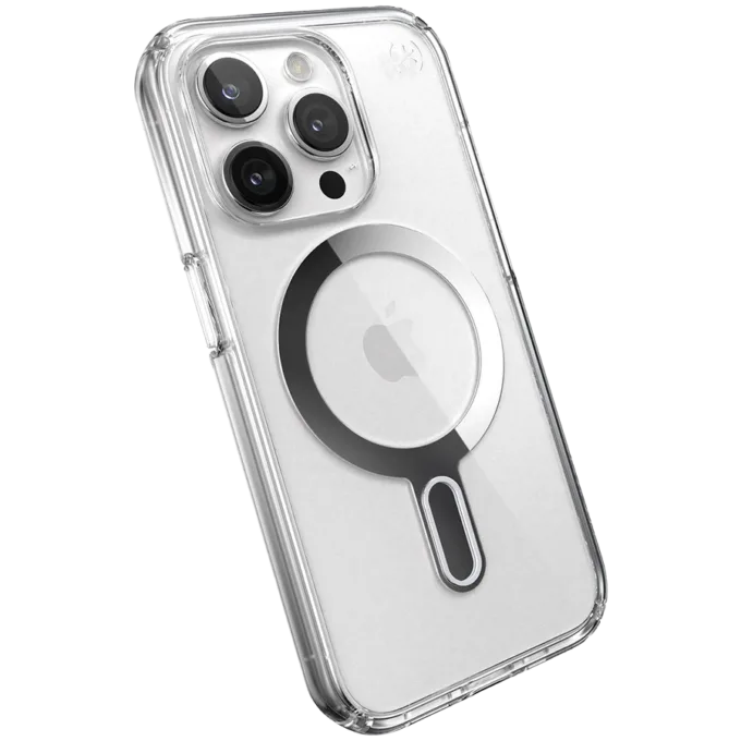 SPECK MOBILE COVER iPhone 15 Pro PRESIDIO CLR + MS + CL CLEAR/SERENE SILVER — image 1