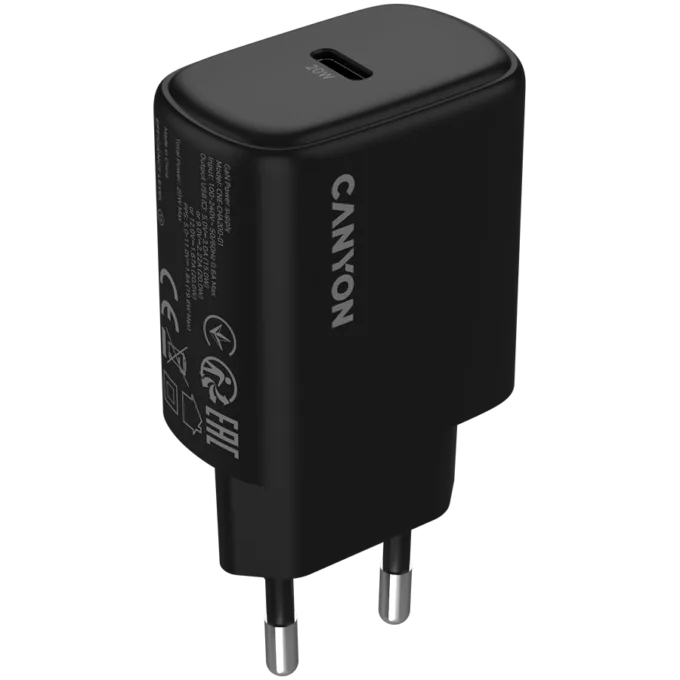 CANYON charger OnCharge 200 20W 1xPD EU Black — image 1