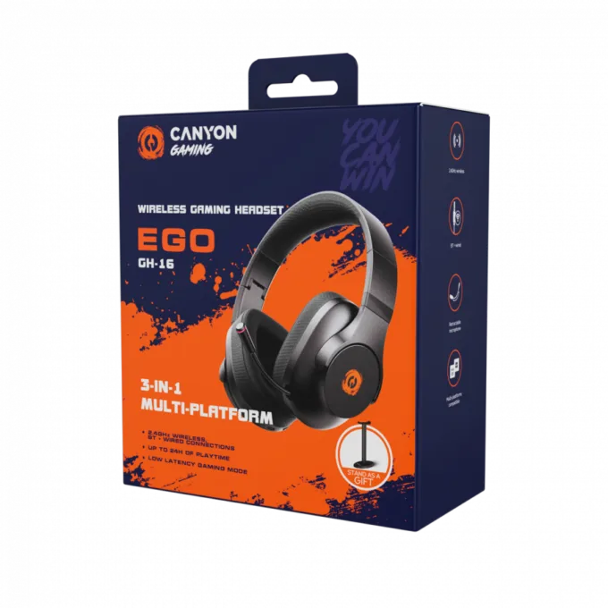 CANYON headset EGO GH-16 3in1 2.4Ghz+BT Black — image 7