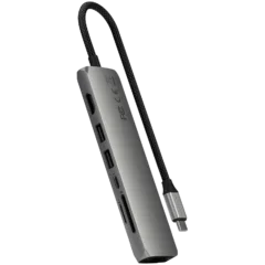 SATECHI 7-in-1 USB-C Slim Multiport Adapter with Ethernet (Space Grey)