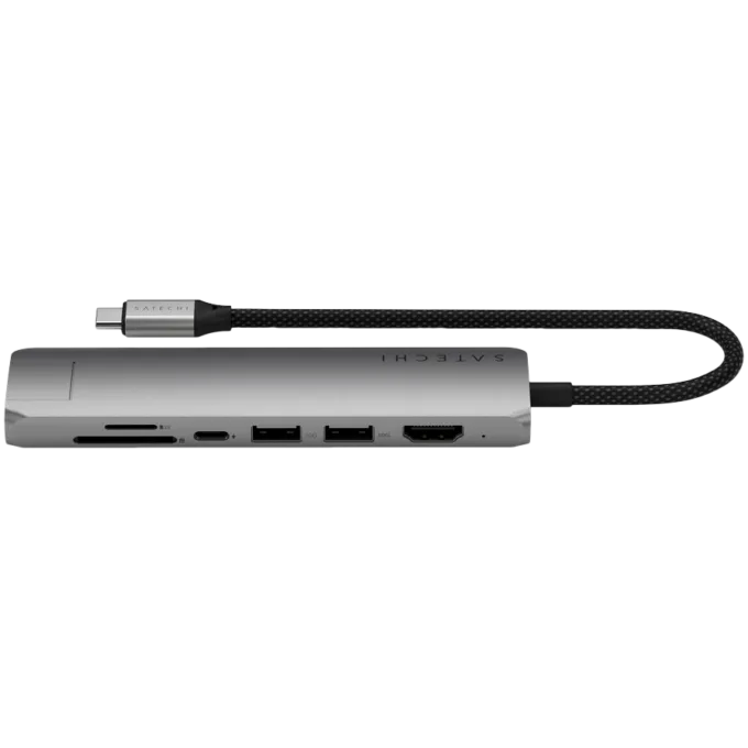 SATECHI 7-in-1 USB-C Slim Multiport Adapter with Ethernet (Space Grey) — image 4