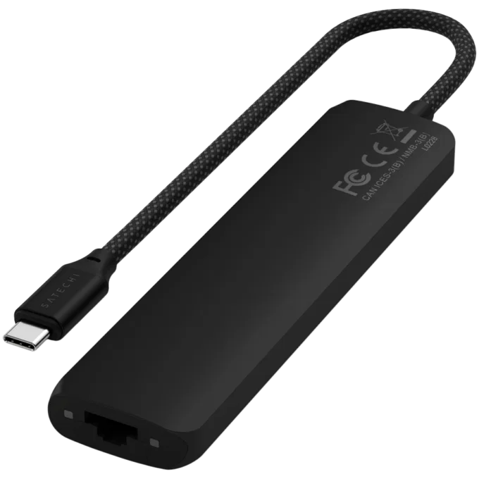 SATECHI 7-in-1 USB-C Slim Multiport Adapter with Ethernet (Black) — image 3