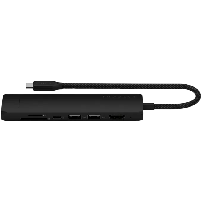 SATECHI 7-in-1 USB-C Slim Multiport Adapter with Ethernet (Black) — image 4
