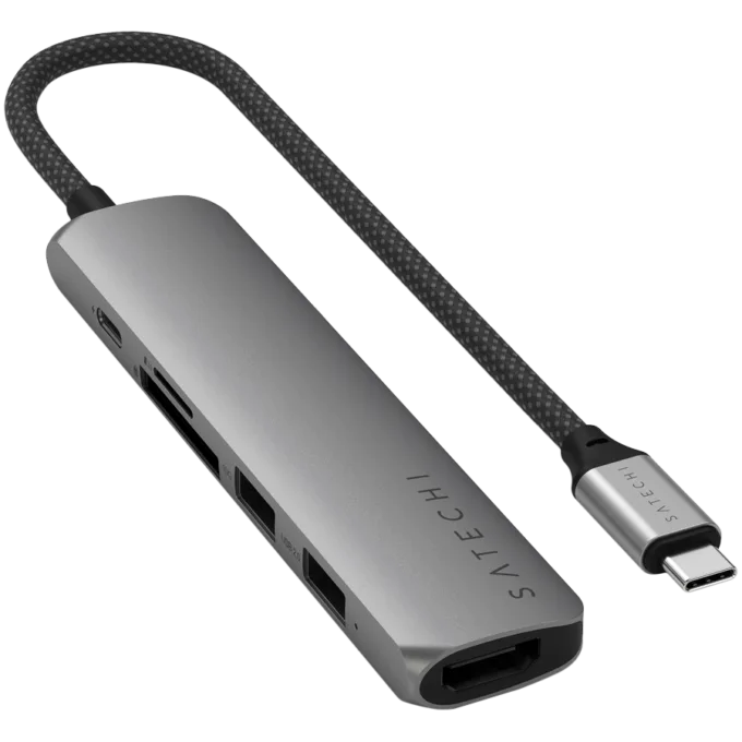 SATECHI 6-in-1 USB-C Slim Multiport Adapter (Space Grey) — image 2