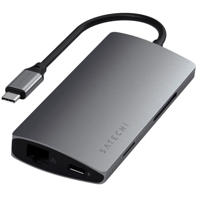 SATECHI Type-C Multi-Port Adapter 4K with Ethernet V2 Space Gray — image 1