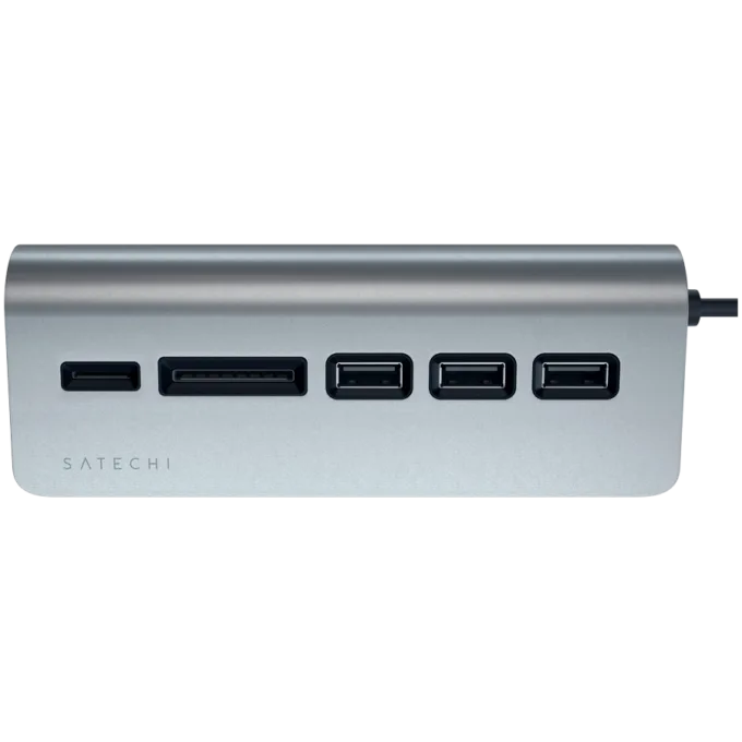 SATECHI Type-C Aluminum USB 3.0 Hub & Card Reader Space Gray — image 3