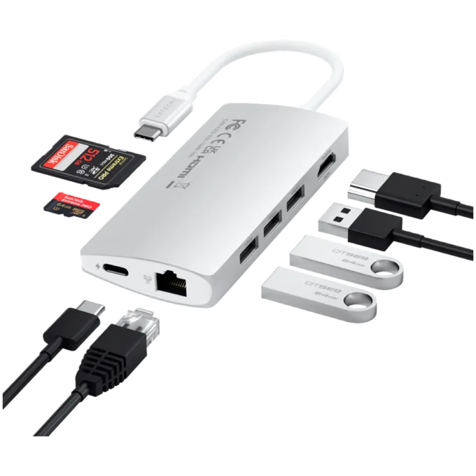 SATECHI Type-C Multi-Port Adapter 4K with Ethernet V2 Silver — image 5