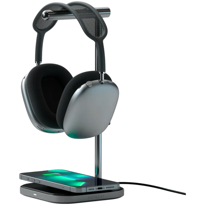 SATECHI 2-in-1 Headphone Stand with Wireless Charger — image 1