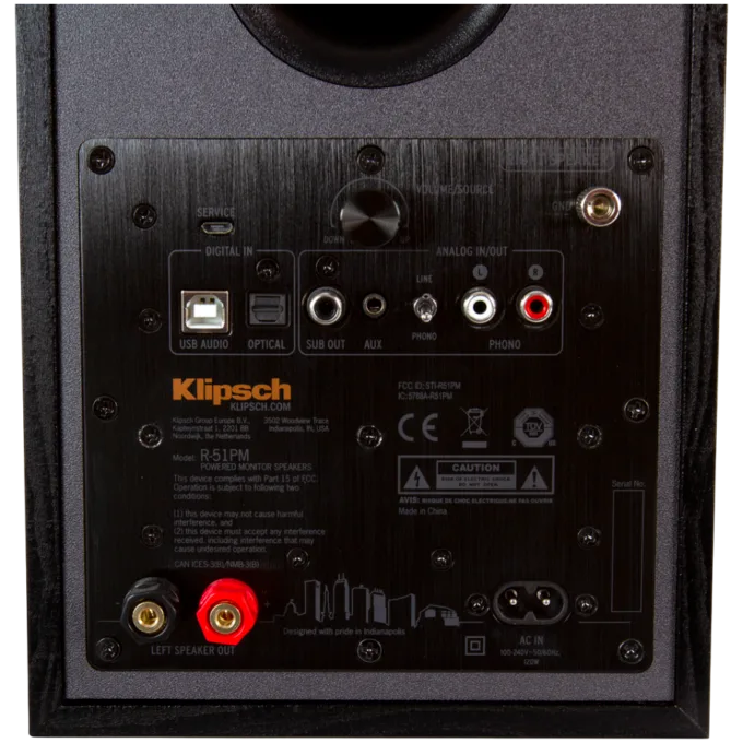 Klipsch Reference R-51PM Powered Bookshelf Speakers, Black, Pair — image 4