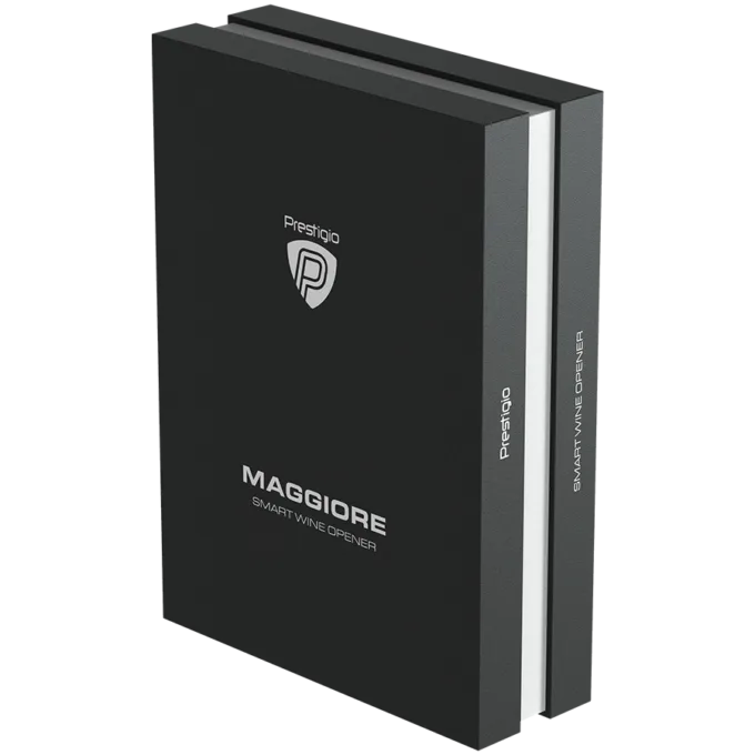 Prestigio Maggiore, smart wine opener, 100% automatic, opens up to 70 bottles without recharging, foil cutter included, premium design, 480mAh battery, Dimensions D 48*H228mm, black + silver color. — image 16