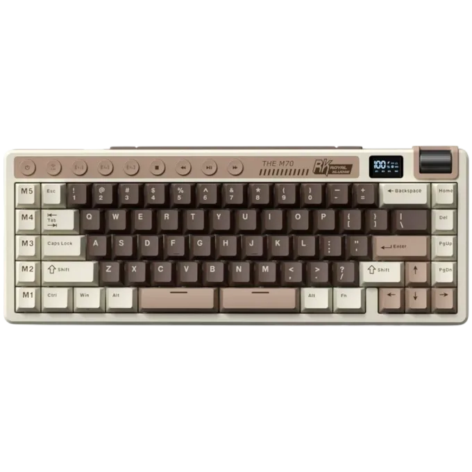 ROYAL KLUDGE RK M70 Mocha Grey Gaming Keyboard Beige switch — image 1
