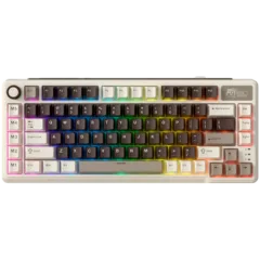 ROYAL KLUDGE RK L75 Mocha Grey Gaming Keyboard Beige switch