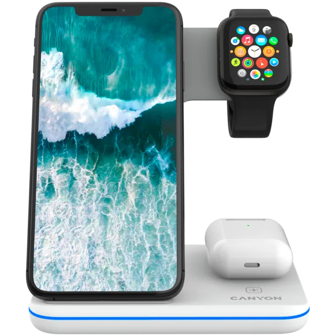 CANYON wireless charger WS-303 15W 3in1 UK White — image 6