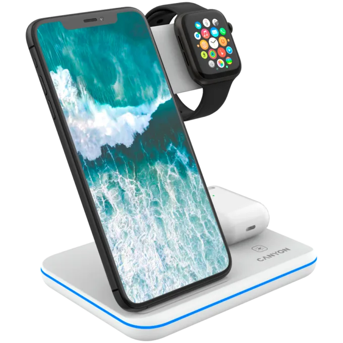 CANYON wireless charger WS-303 15W 3in1 UK White — image 7