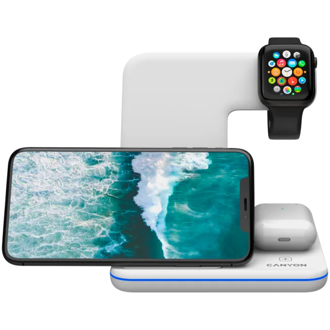 CANYON wireless charger WS-303 15W 3in1 UK White — image 9