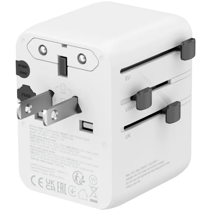 CANYON Travel Adapter OnTour 70 EU/UK/US/AUS 70W White — image 5
