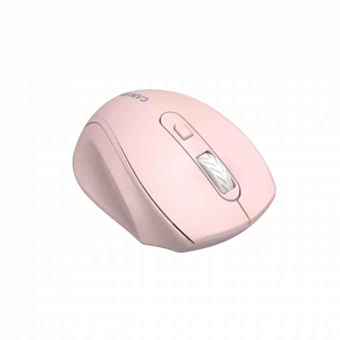 Canyon 6 buttons wireless 2.4Ghz mouse, MX8650A Sensor, DPI up to 1600,Injection case, 3 M life times left and right switches, 2xAAA battery, ABS material. Size: 105x71x40mm, Weight: 59g, Pink — image 2
