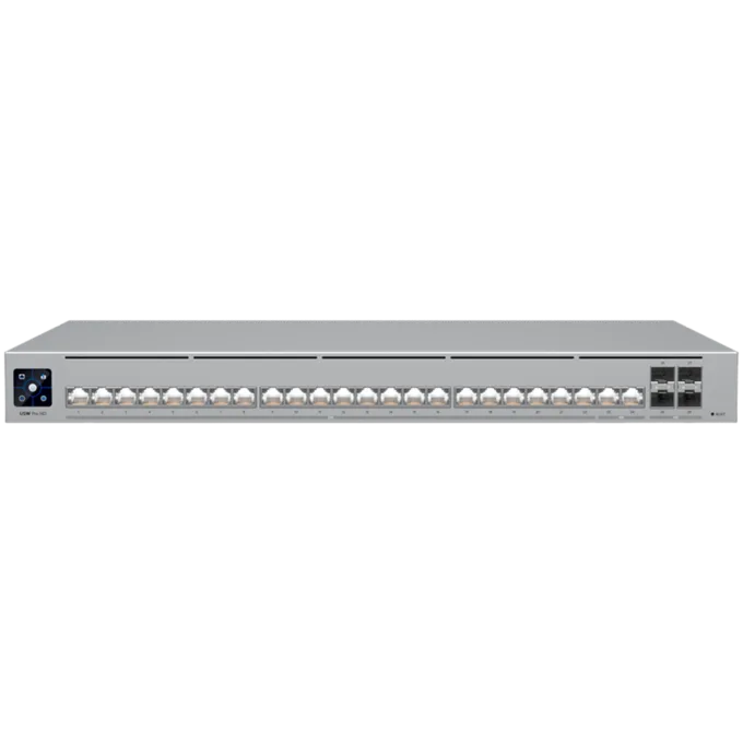 Ubiquiti Layer 3 Etherlighting switch USW-PRO-HD-24-EU, (22) 2.5 GbE, (2) 10 GbE ports, (4) 10G SFP+ ports. DC power backup ready — image 1