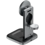 SATECHI 3-in-1 Foldable Qi2 Wireless Charging Stand (Space Gray) with Type A,C,G plugs