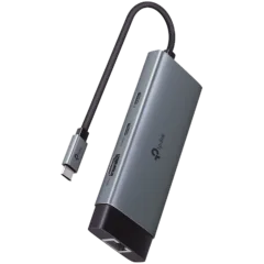 TP-Link UH6120C USB Type-C 6-Port Hub, 1xUSB-C Connector,1xHDMI 4K 60Hz Port,1xUSB-C PD 100W Port,1xRJ45 1000Mbps Port,2xUSB-A 3.0 Ports,1xUSB-C 3.0 Port, Plug and Play, Self-storage for Connector, Fast Heat Dissipation, Flexible and Durable