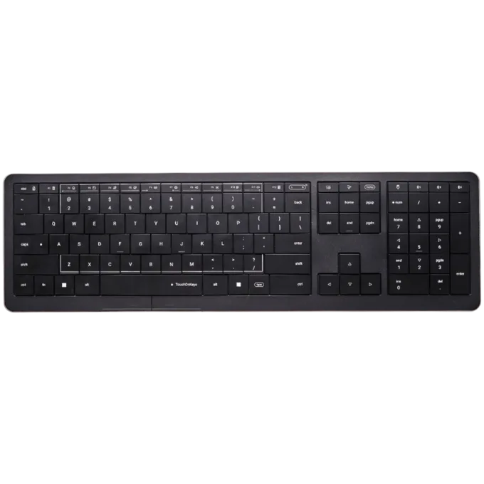 CLEVETURA CLVX 1 Touch-On-Keys AI Wireless Keyboard, ANSI US Windows Layout, Scissor Switches, Aluminum Chassis, Interactive RGB, Windows/Linux/MacOS support — image 1