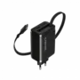 CANYON charger OnCharge 65RC Build-In Cable USB-C 65W 1xPD 1xQC EU Black