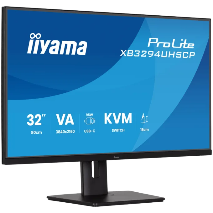 Iiyama PROLITE XB3294UHSCP-B1 LED monitor 31.5 3840 x 2160 4K 60 Hz VA 400 cd  3000 2 ms HDMI DP USB-C SPEAKERS BLACK — image 2