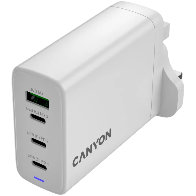 CANYON charger OnCharge 140 GAN Total 150W MAX 3 USB-C +1 USB-A White UK plug — image 2