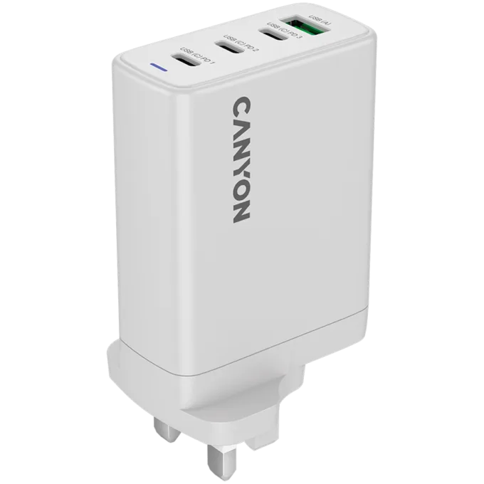 CANYON charger OnCharge 140 GAN Total 150W MAX 3 USB-C +1 USB-A White UK plug — image 3