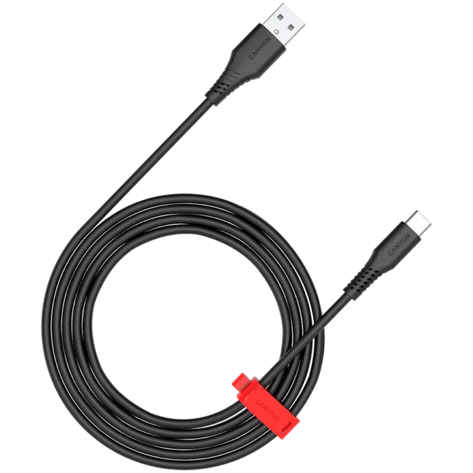 CANYON cable Onwire 18TP USB-A to USB-C 2m,18W TPE 2m Black — image 1