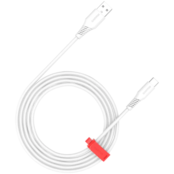 CANYON cable Onwire 18TP USB-A to USB-C 2m,18W TPE 2m White — image 1