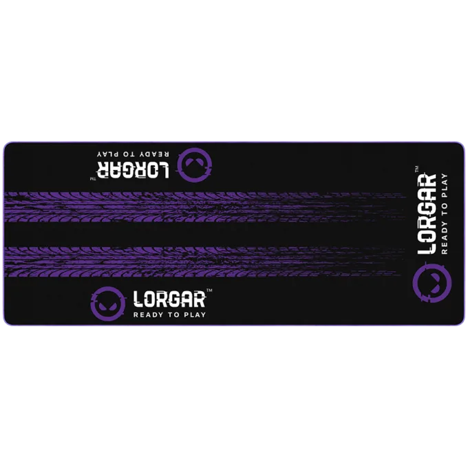 LORGAR RX1FM, Sim Racing Floor Mat Advanced, Stitched edge, 1,700X700X3 mm, Black/purple — image 1