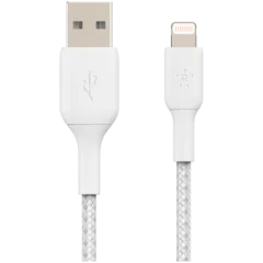 BELKIN Lightning to USB-A Cable Braided, 2M, White