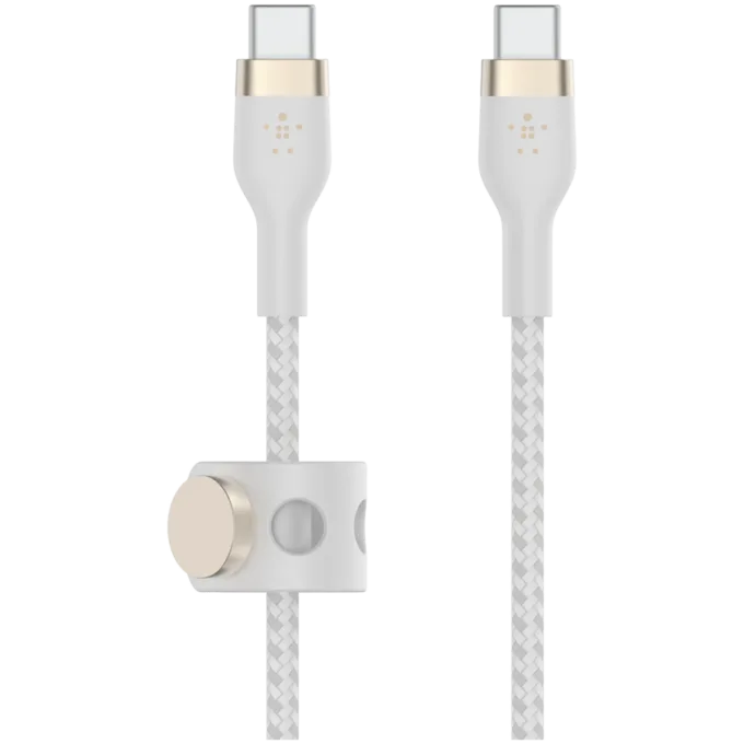 BELKIN  USB-C to USB-C 2.0 Braided silicone, 3M, White — image 1