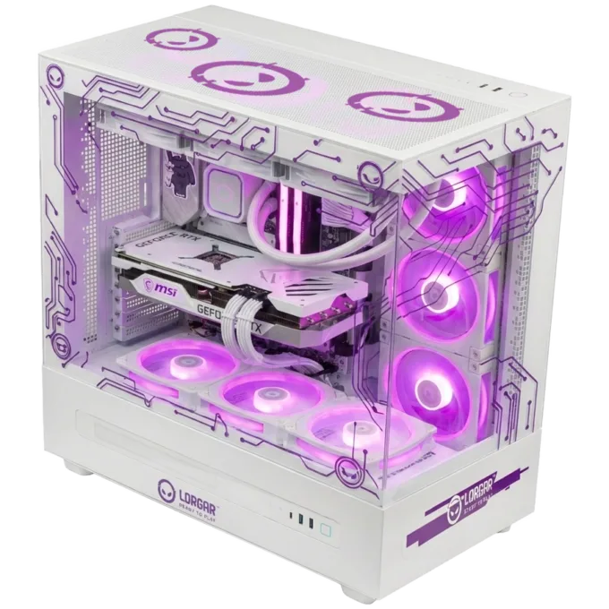 LORGAR PRO P401 - AMD 7800X3D 8C/16T, 360 AIO, NVIDIA RTX 5070Ti 16GB, 32GB@6400mhz, 2TB SSD NVME, 850W PSU, White, 3Y — image 2