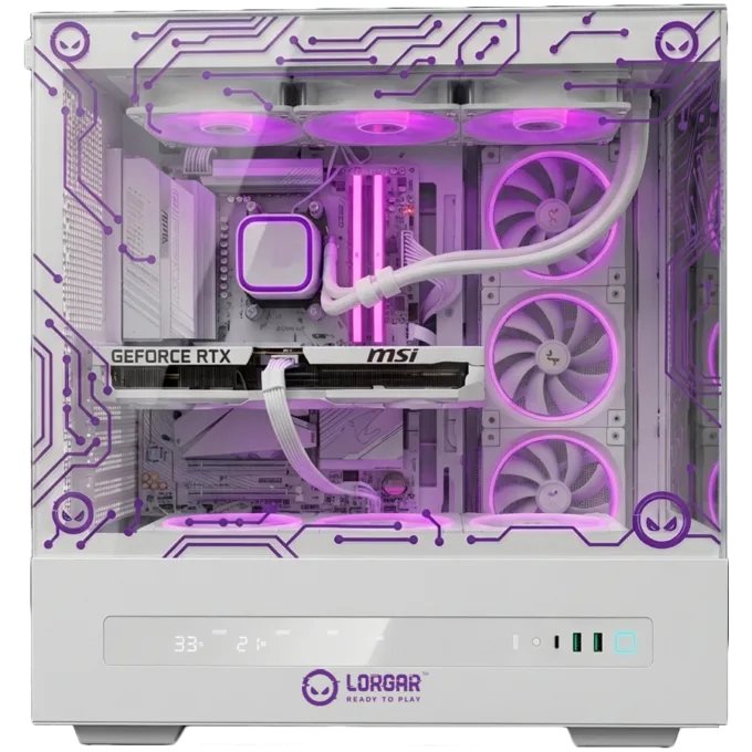LORGAR PRO P401 - AMD 7800X3D 8C/16T, 360 AIO, NVIDIA RTX 5070Ti 16GB, 32GB@6400mhz, 2TB SSD NVME, 850W PSU, White, 3Y — image 3
