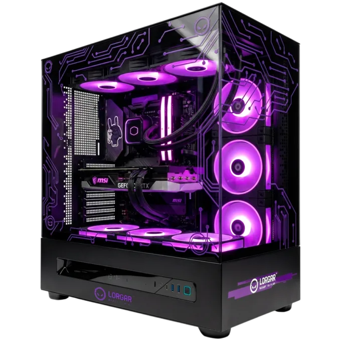LORGAR PRO P401 - AMD 7800X3D 8C/16T, 360 AIO, NVIDIA RTX 5070Ti 16GB, 32GB@6400mhz, 2TB SSD NVME, 850W PSU, Black, 3Y — image 1