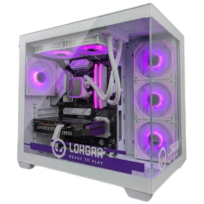 LORGAR ADVANCED A201 - AMD 7500F 6C/12T, 240 AIO, NVIDIA RTX 5060Ti 16GB, 32GB@6400mhz, 1TB SSD NVME, 750W PSU, White, 3Y — image 1