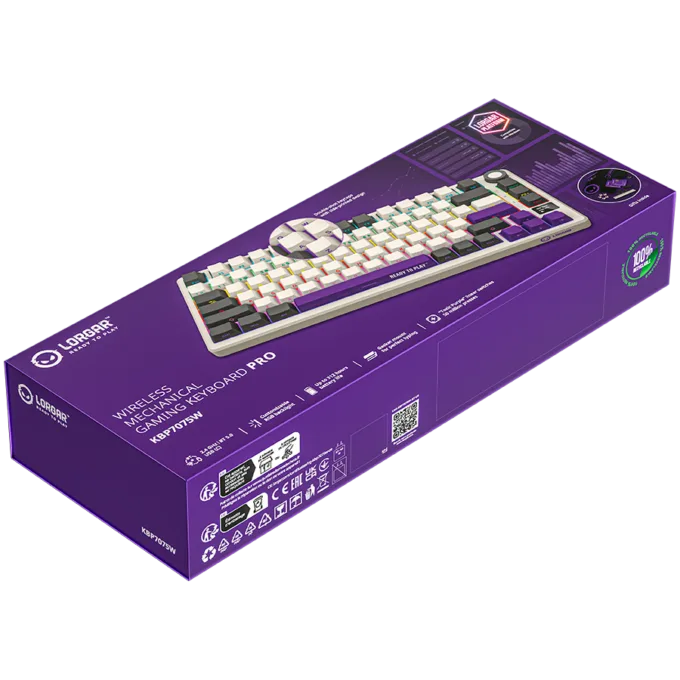 LORGAR KBP7075W, Wireless 75% Mechanical Gaming Keyboard Pro, Beige, EN layout — image 9