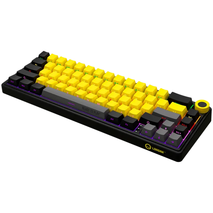 LORGAR KBP70MW, Wireless 65% Mechanical Gaming Keyboard Pro, Black/yellow, EN layout — image 7