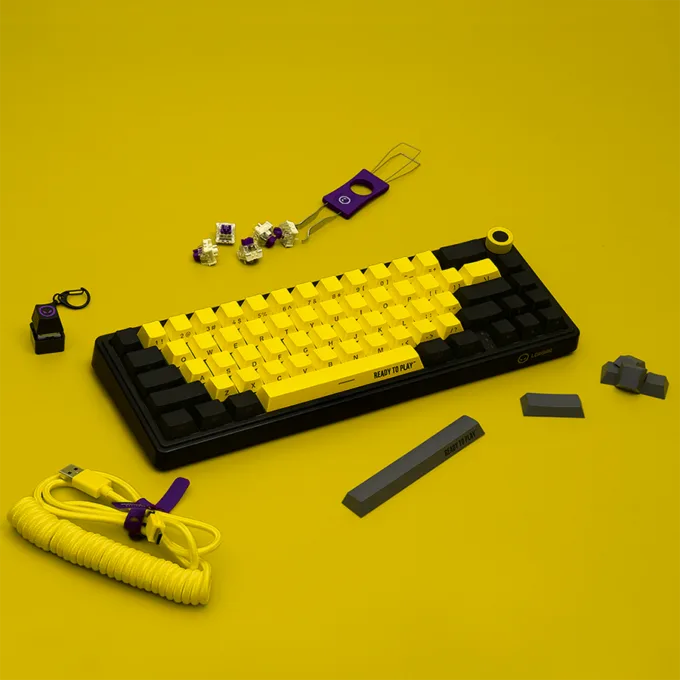 LORGAR KBP70MW, Wireless 65% Mechanical Gaming Keyboard Pro, Black/yellow, EN layout — image 13