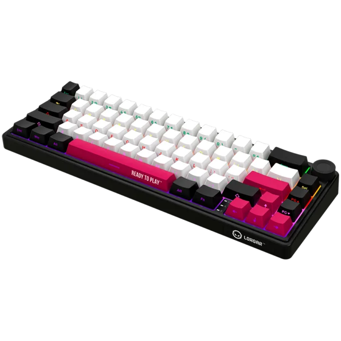 LORGAR KBP70MW, Wireless 65% Mechanical Gaming Keyboard Pro, Black/red, EN layout — image 2